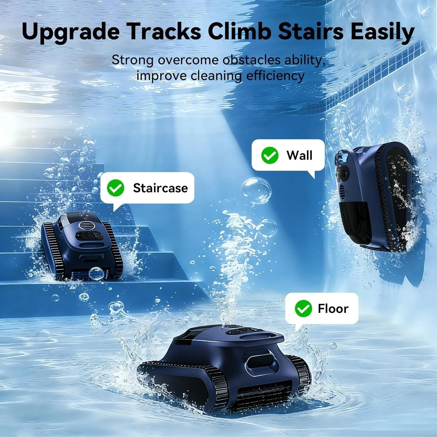 Seauto 2026 NEW Cordless Robotic Pool Vacuum Cleaner Wall & Waterline Cleaning