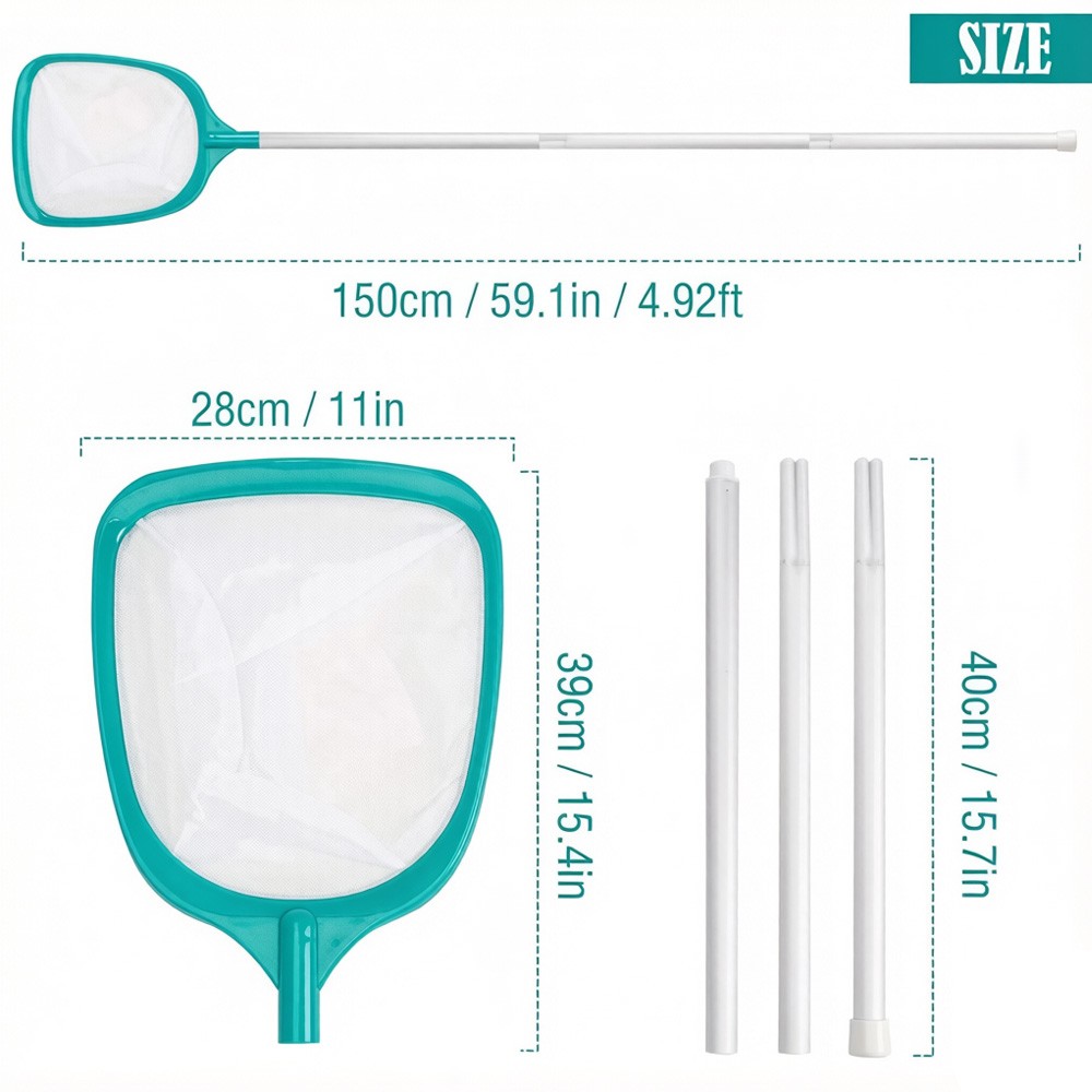 Swimming Pool Leaf Rake Heavy Duty Skimmer Net Fine Mesh Deep Bag，1pcs