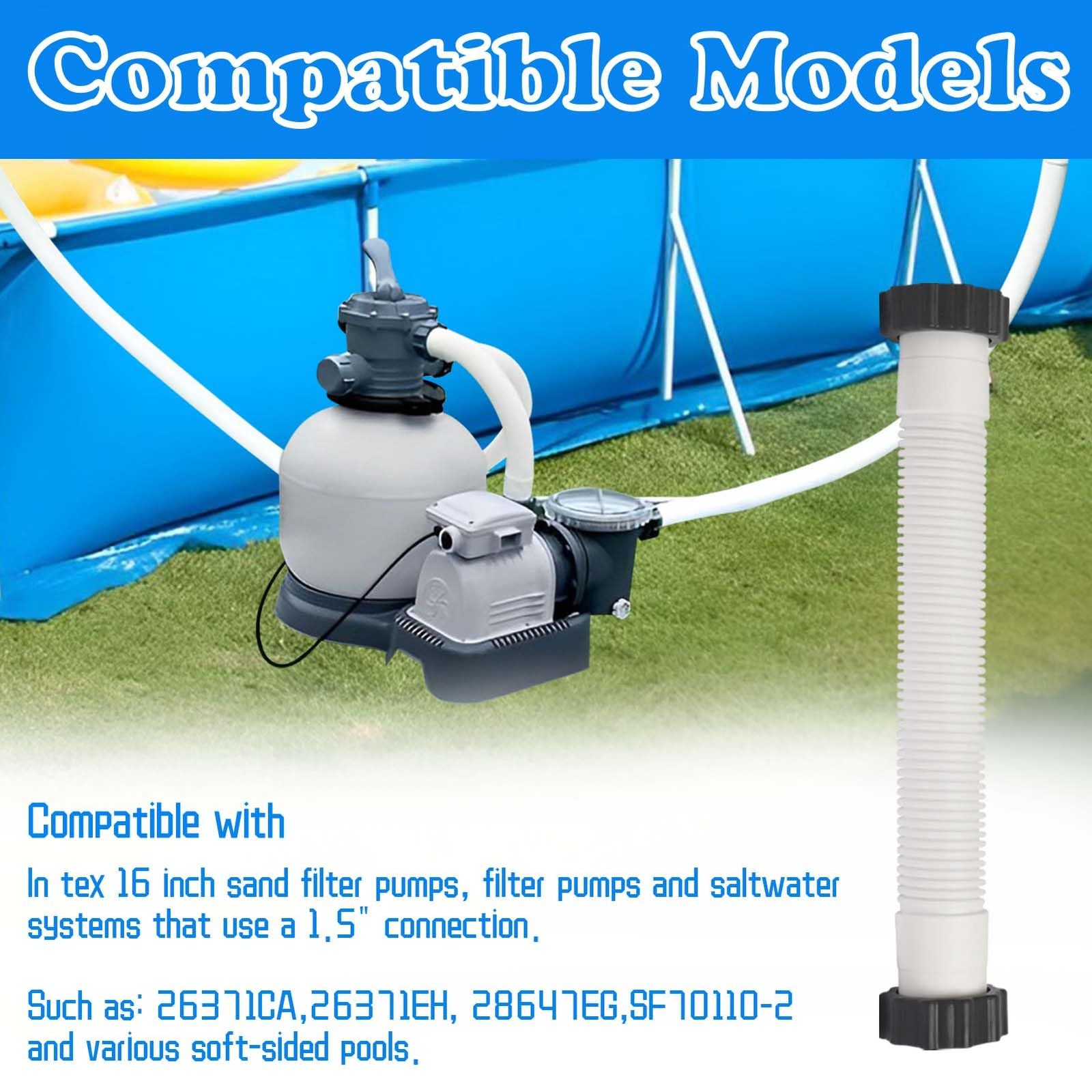 ZVJV 2 Pack 11535 Pool Sand Filter Pump Hose – 16 Inch Interconnecting White