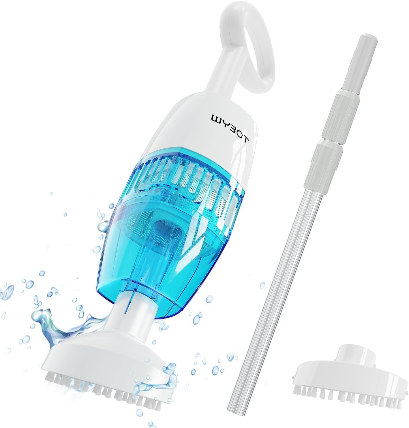 WYBOT Pool Robot Cleaner Vacuum with Dual Suction Heads, Telescopic Pole NEW