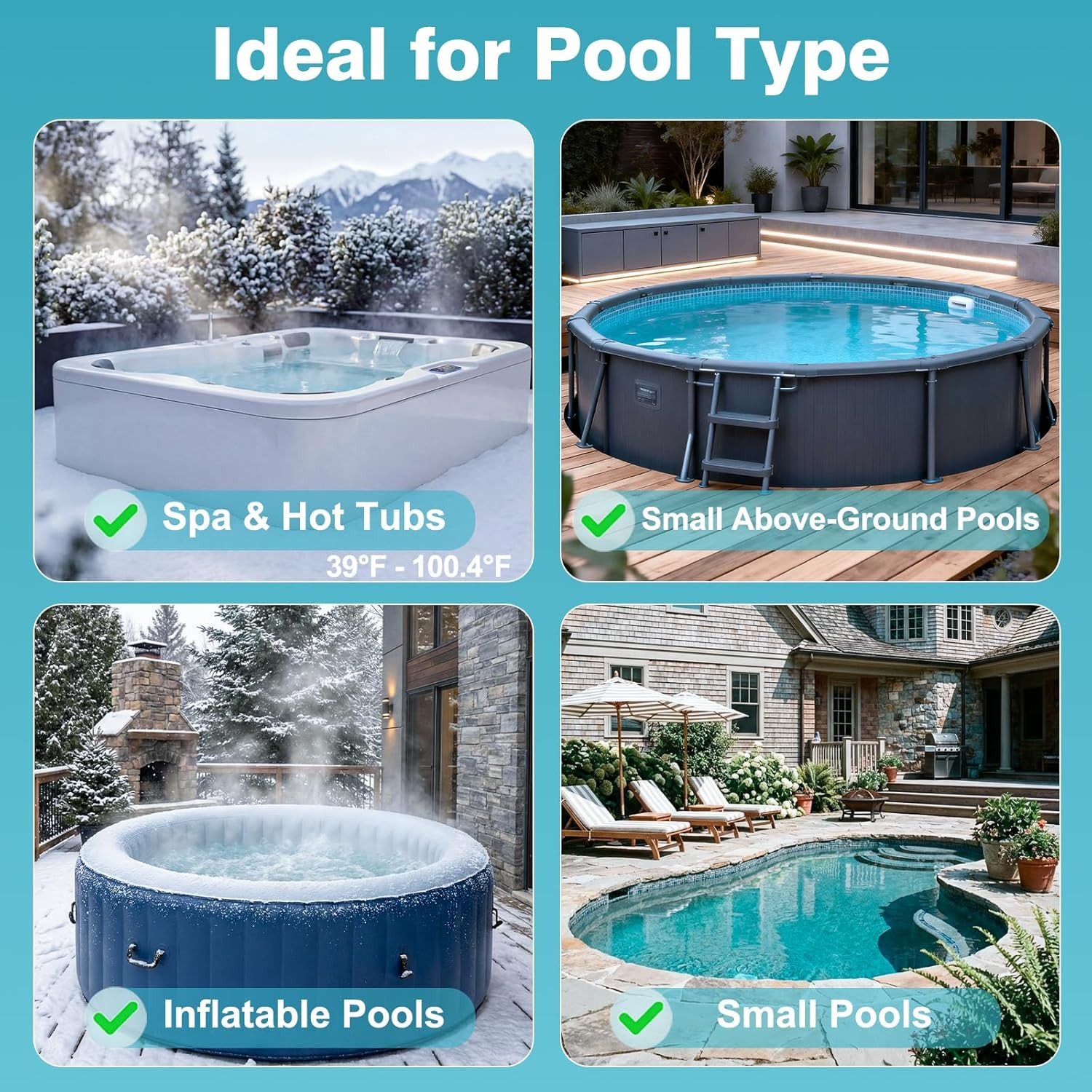 3 in 1 Cordless Spa Hot Tub Vacuum, Handheld Pool Vacuum for Small above Ground