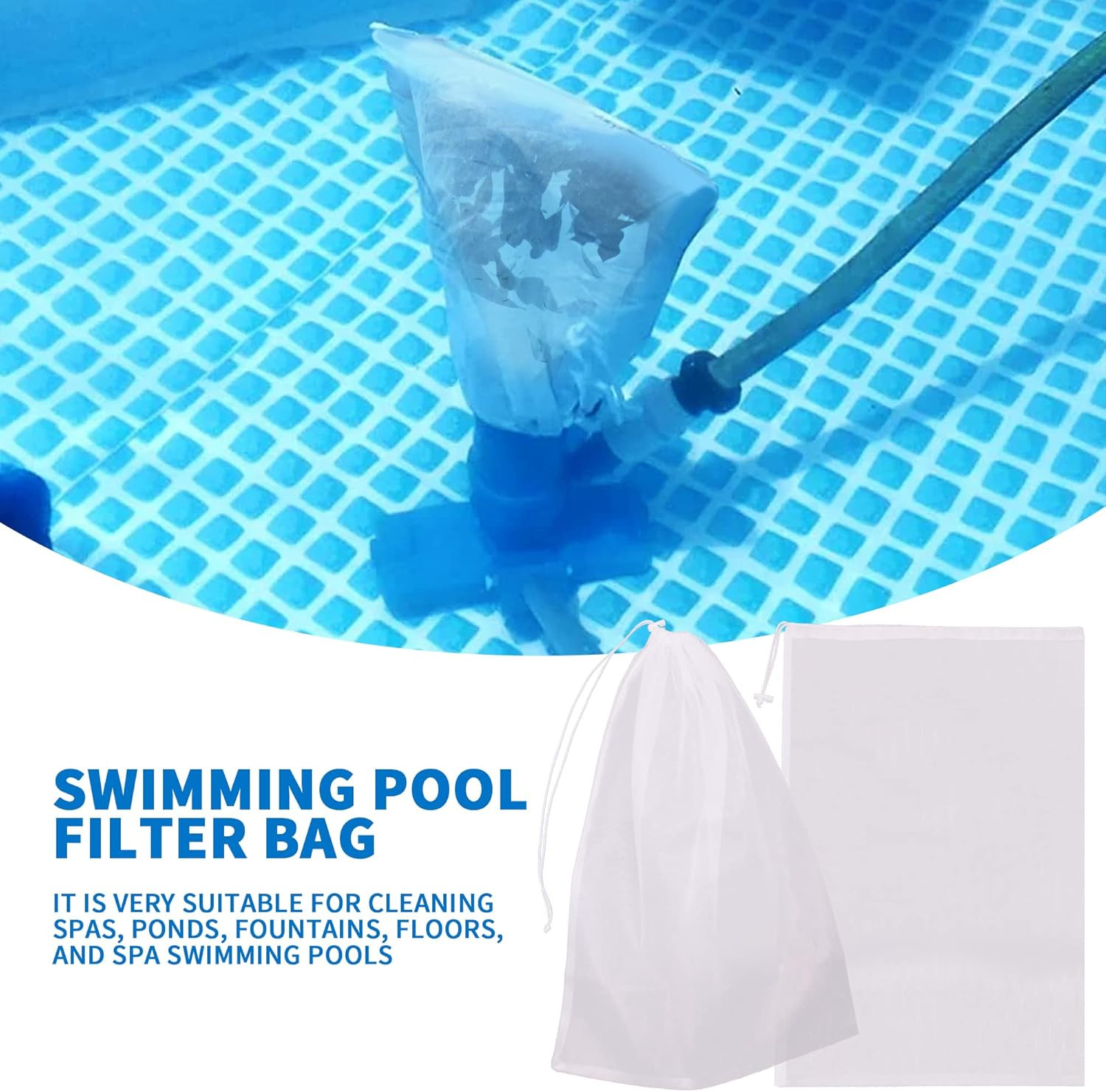 6Pack 24 * 16 » Pool Fine Mesh Filter Bags for Leaf Vacuum Pool Cleaners,Pool Va