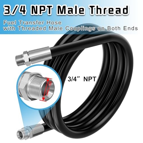 Fuel Transfer Hose 3/4 Inch, 12 Feet Fuel Transfer Farm Pump Tank Tube Hose