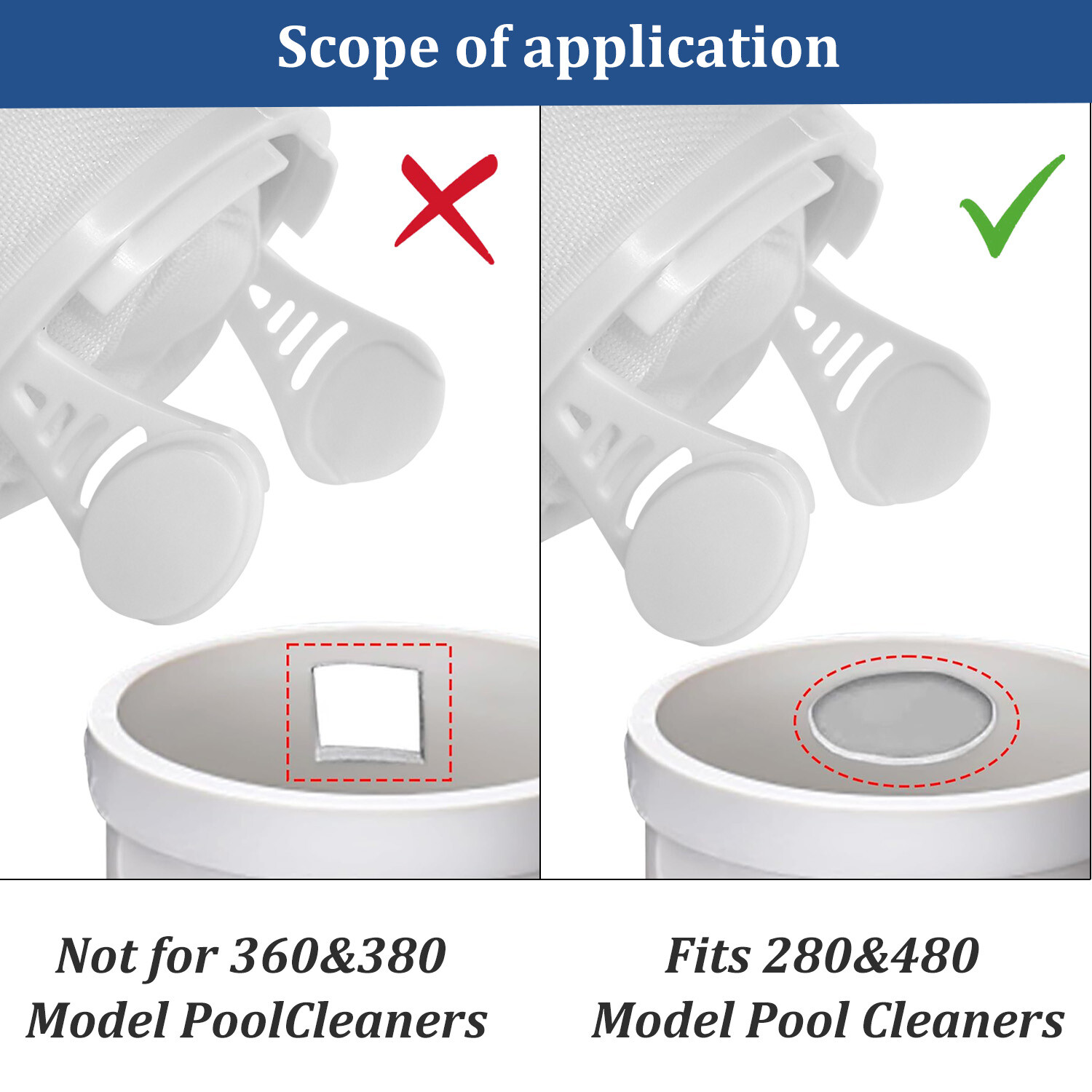 2Pcs 280 480 for Polaris Bags All Purpose Filter Bag for Polaris Replacement