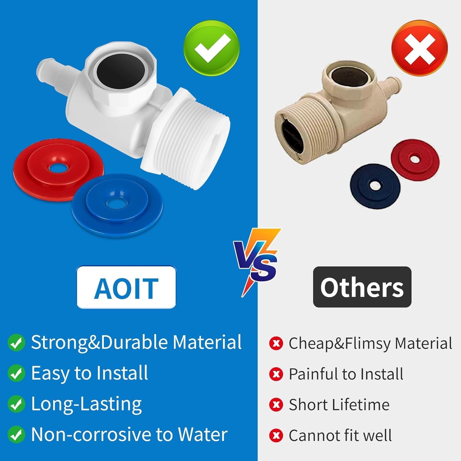 ABS Wall Fitting Connector for Polaris 180/280/380 Vacuum Sweep Assembly