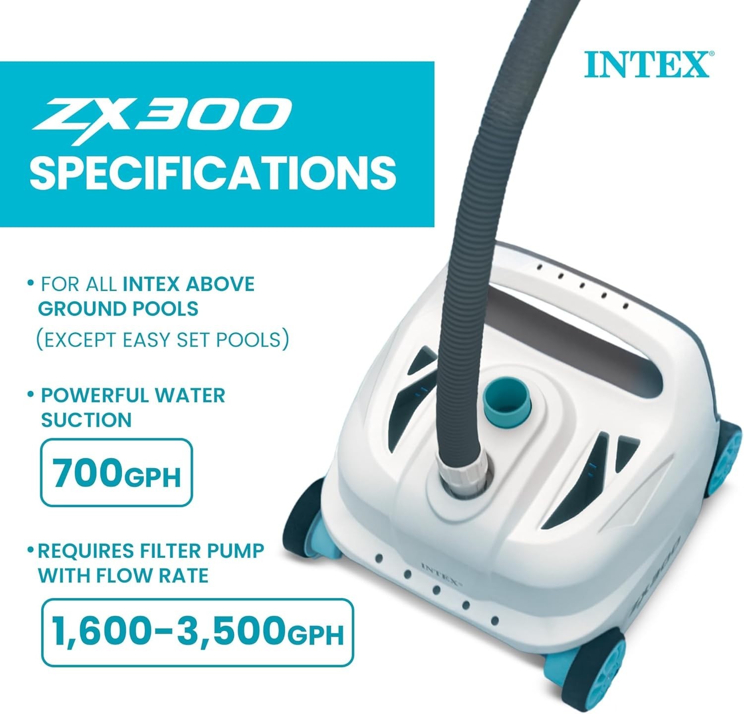 Intex 28005E Swimming Pool Floor and Wall Cleaner Robot Vacuum