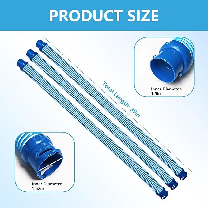 7PCS For Zodiac Baracuda MX8 T5 Twist Lock Hose 1 Meter Long R0527700 R0527800