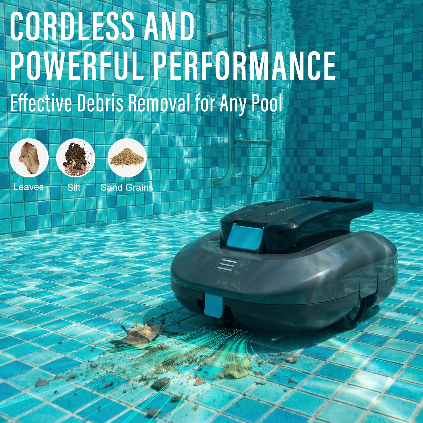 STARRYBOT Cordless Robotic Pool Cleaner with Dual high-Efficiency Motors