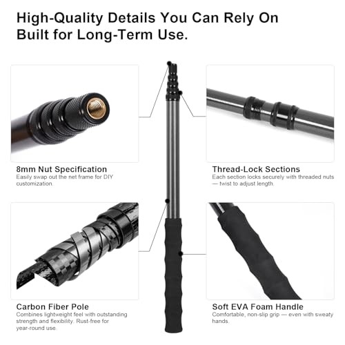 Butterfly Net with Carbon Fiber Telescopic Pole, 28&Prime;~71&Prime; Adjustable |