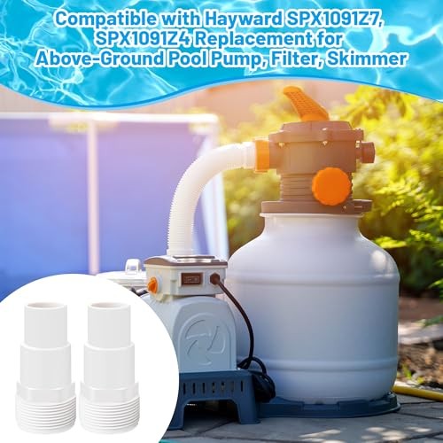 Pool Hose Adapter of 1-1/4&Prime; to 1-1/2&Prime; with Plumbers 2-pack with accessories