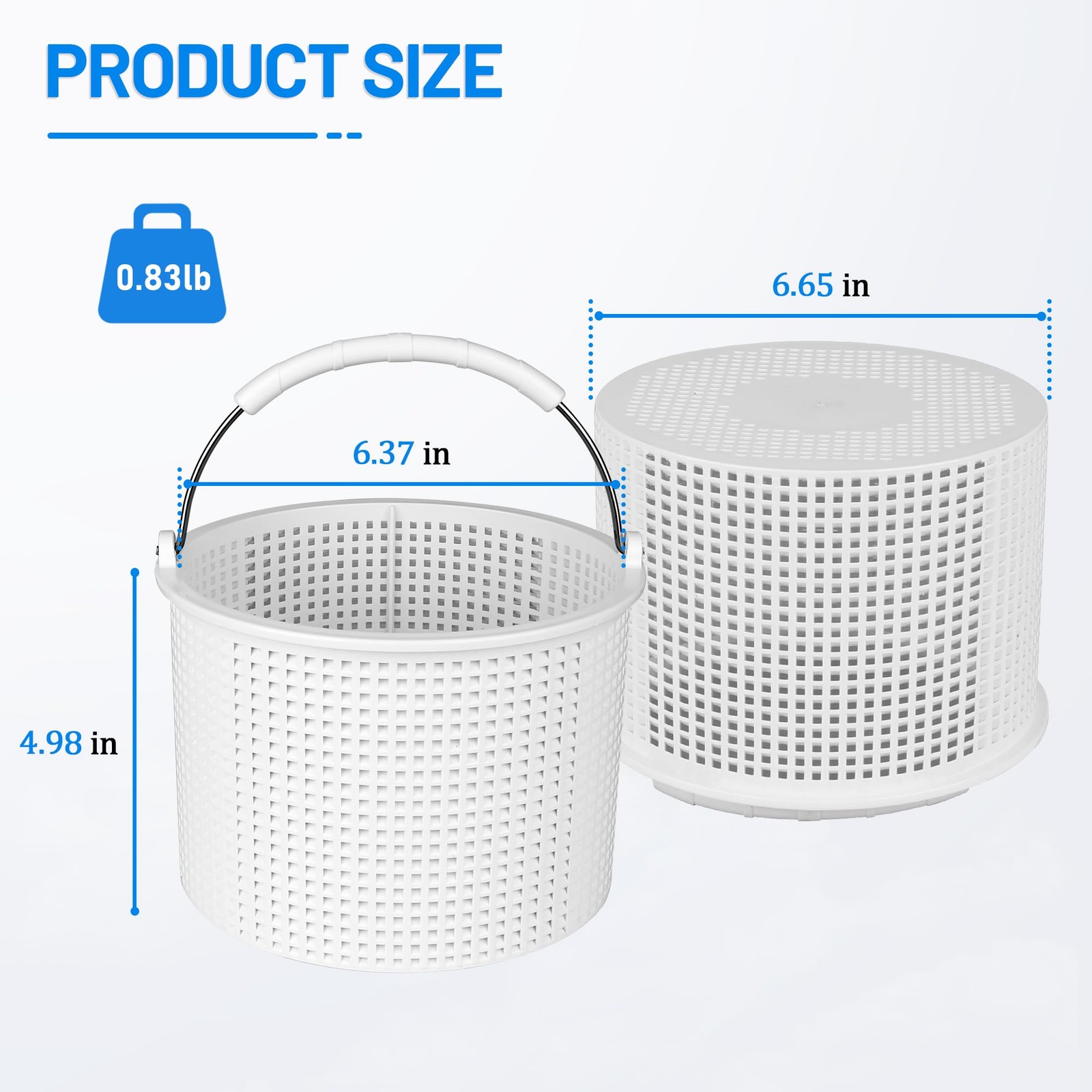 Inground Pool Skimmer Basket Replacement 7 Inch Weighted Stainless Steel Handle