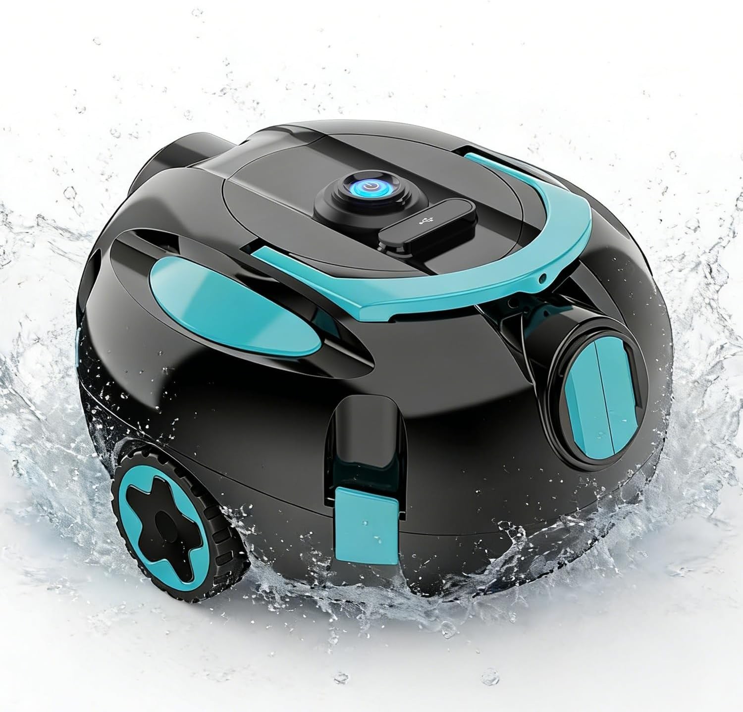 Sleek Automatic Pool Cleaner with Dual Suction – Battery-Powered Efficiency