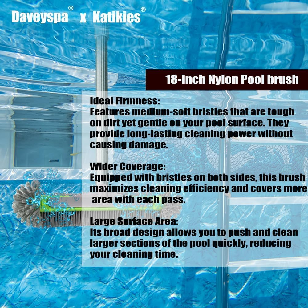 Ultimate Pool Maintenance Kit: Skimmer, Brushes & Chlorine Dispenser (5.01ft)