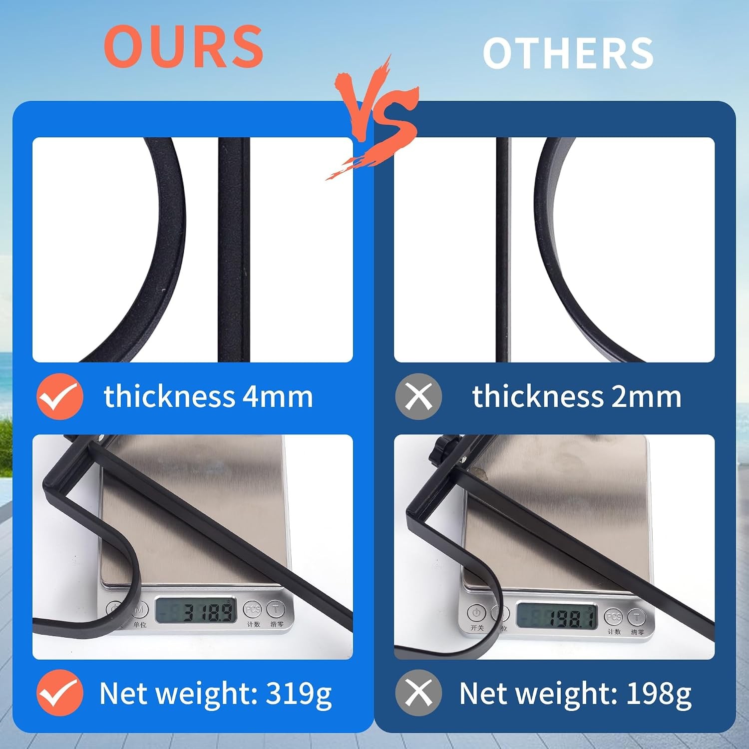 Heavy Duty Pool Pole Hangers Adjustable Hooks Poles Hoses Skimmers Black Fence