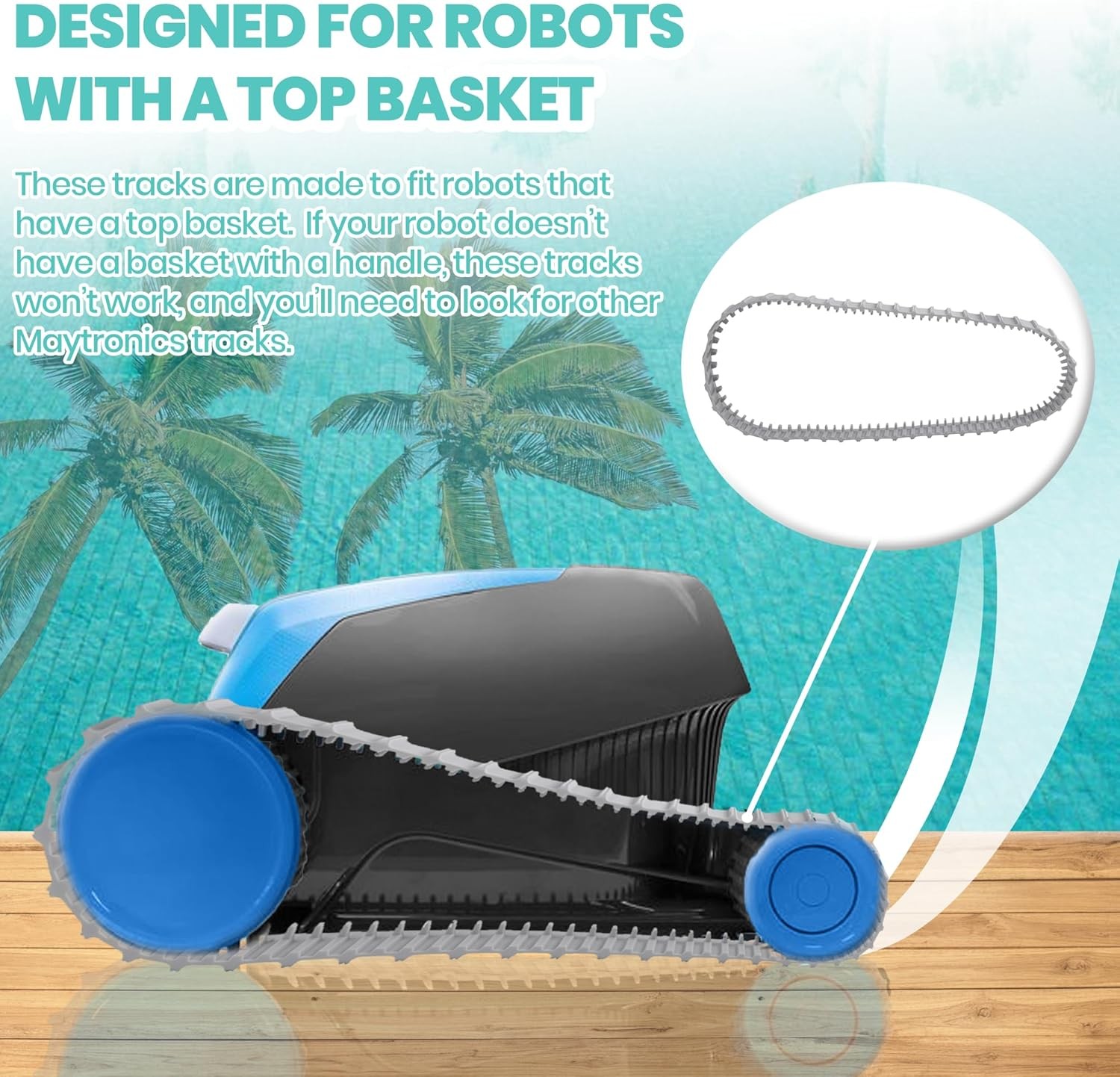 (2 Pack) Replacement Gray Tracks for Maytronics Dolphin Robotic Pool Cleaners wi