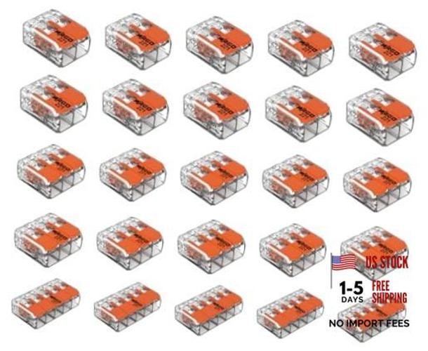 25pc 2 Port (10) 3 Port (10) 5 Port (5) 221 Splicing Connector, Lever-Nut