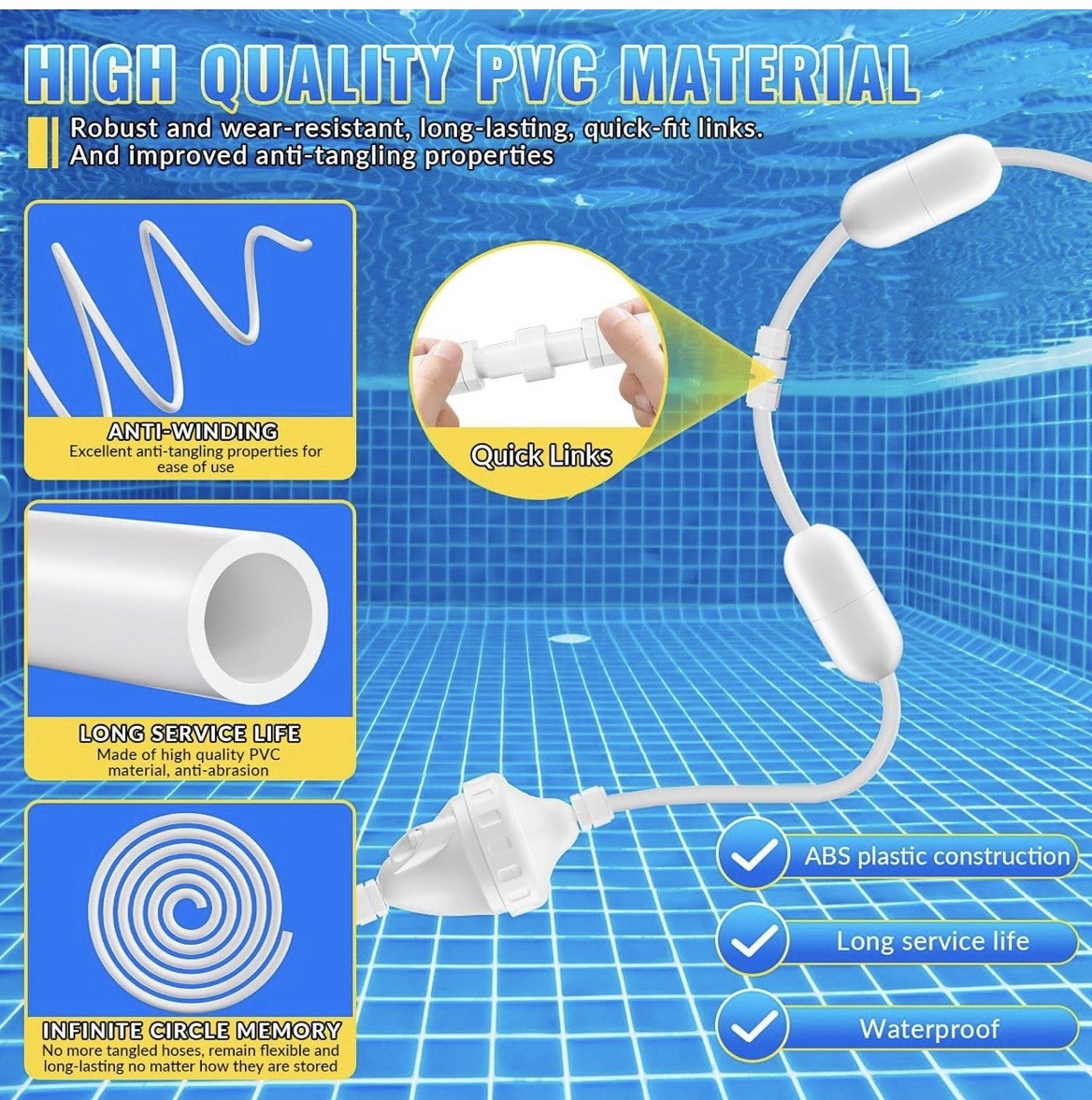 Pool Cleaner Hose Extension Kit, Backup Valve, Filters, Fits LL105, 3900 Sport