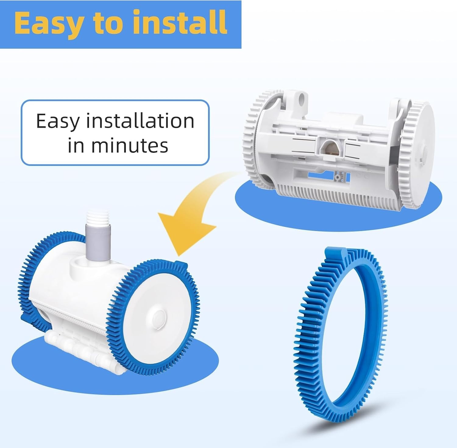 Pool Cleaner Tire Combo Kit for Hayward Pool Vacuums Fit for Poolvergnuegen with