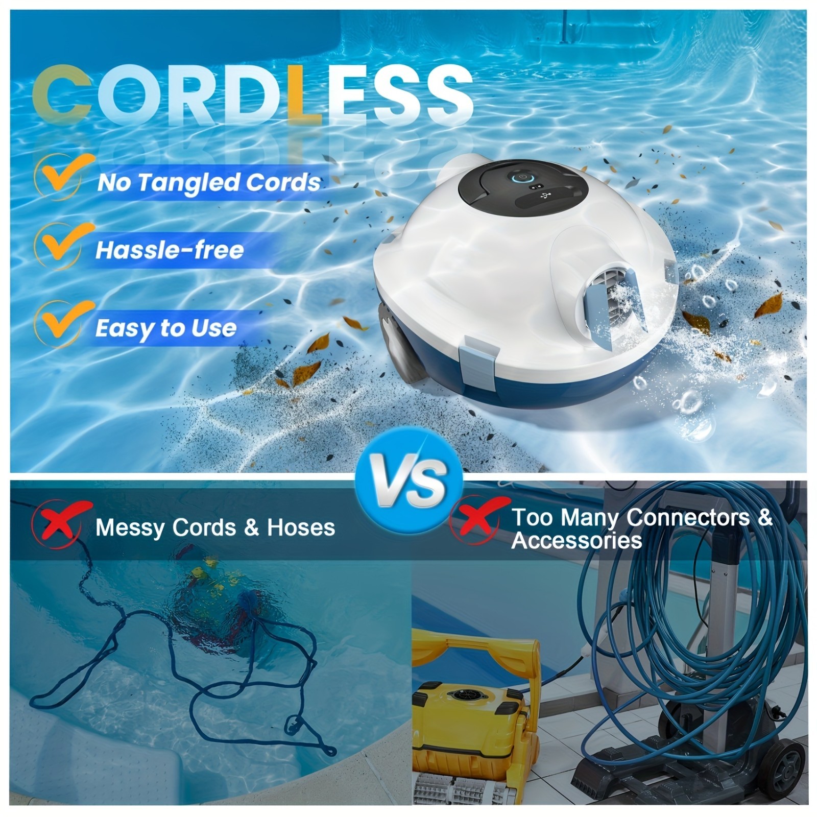 Robotic Pool Cleaner INSE Y10，39000pa Strong Suction