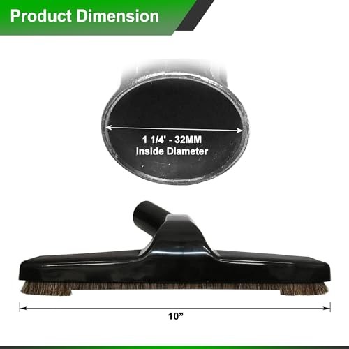 Universal 1 ¼ Inch (32mm) Black Vacuum Cleaner Floor Brush 10&Prime; Wide (1 Brush