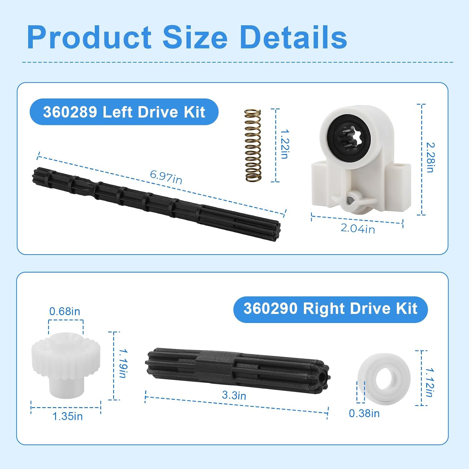 Pool Cleaner Bearings Tune Up Kit Replacement Parts,360289 Left Drive 360290 Rig