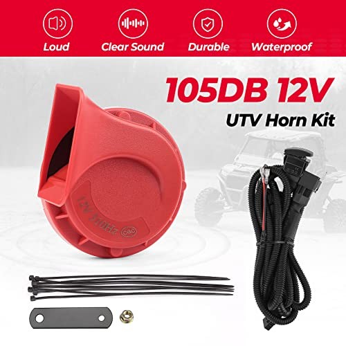 UTV ATV Horn Kit with Rocker Switch, 12V Upgraded 105DB Universal Loud SXS