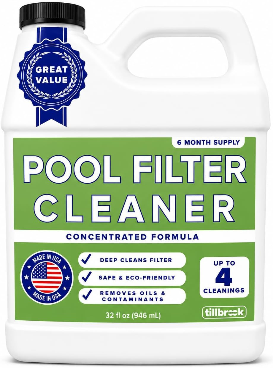 Pool Filter Cleaner – 6 MONTH SUPPLY – 2 to 4 Uses – 32 Oz Concentrated Pool Car