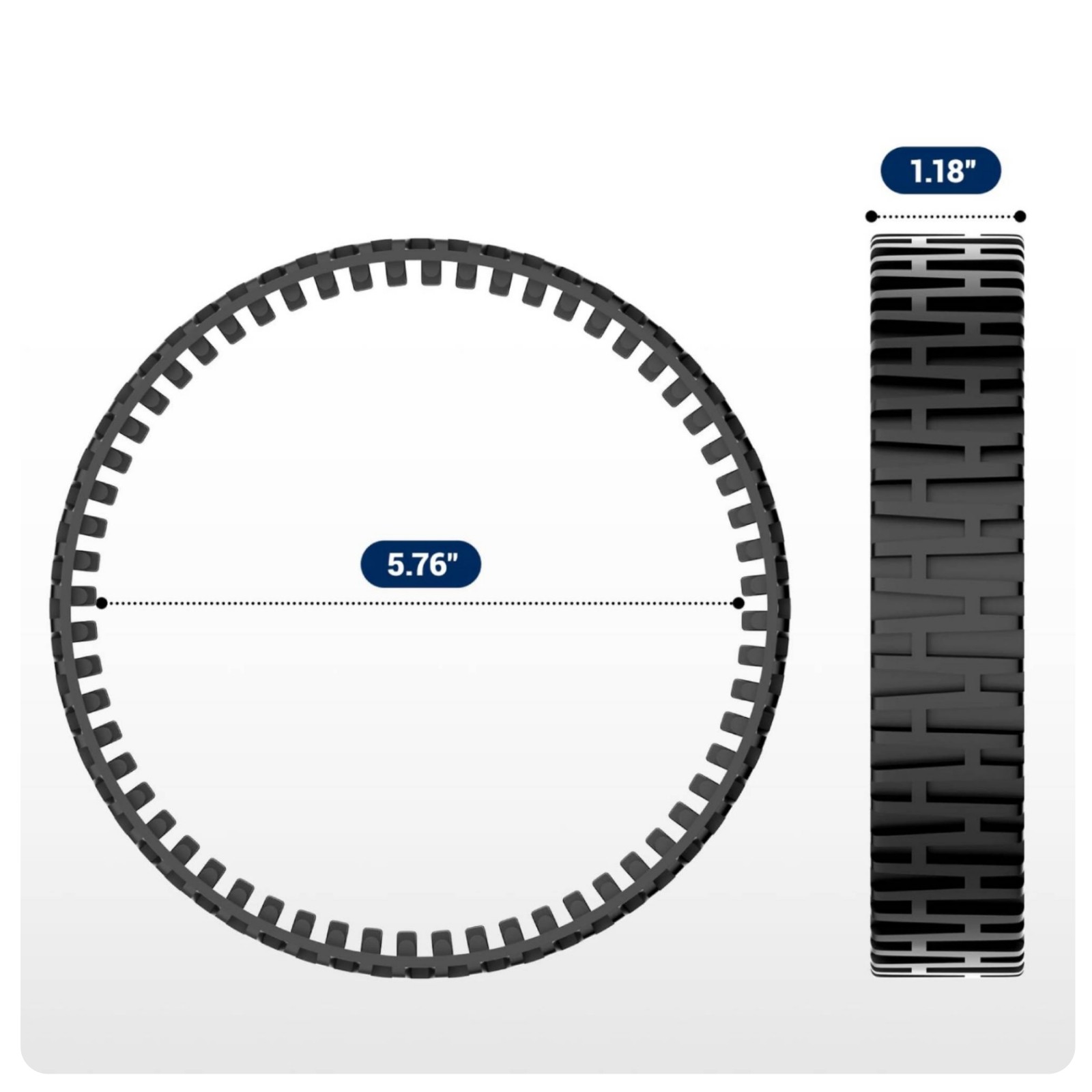2 Pieces Black Replacement Tire Molded Vehicle Part Lightweight