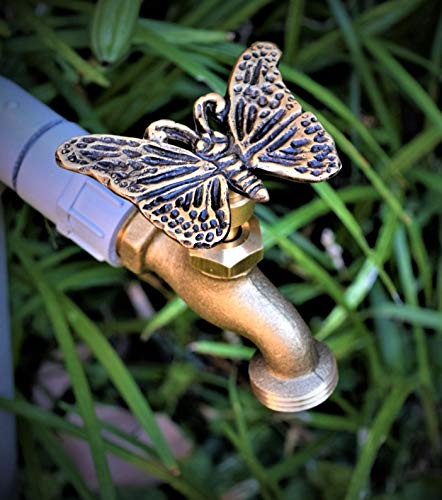 Butterfly – Decorative Outdoor Faucet Handle with Universal Adapter, Brass,