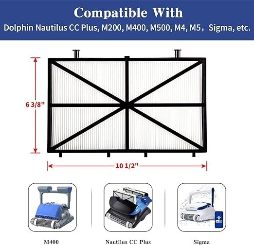 9991432-R4 Ultra-Fine Filter Panels(4PK), Compatible with Dolphin Automatic Pool