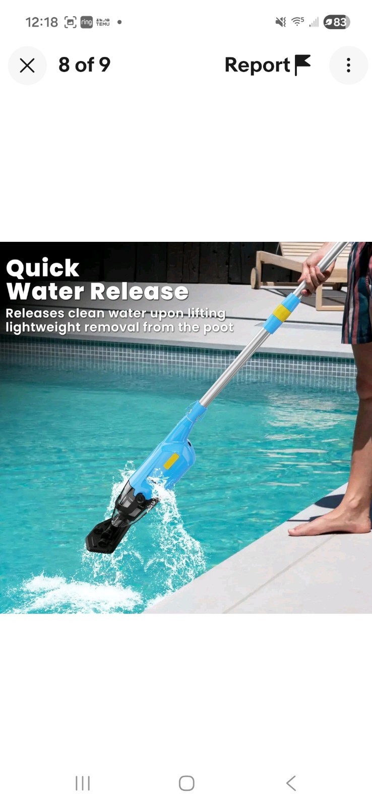 Handheld Pool Vacuum Cordless Powered Pool and Spa Vacuum Rechargeable Vacuum