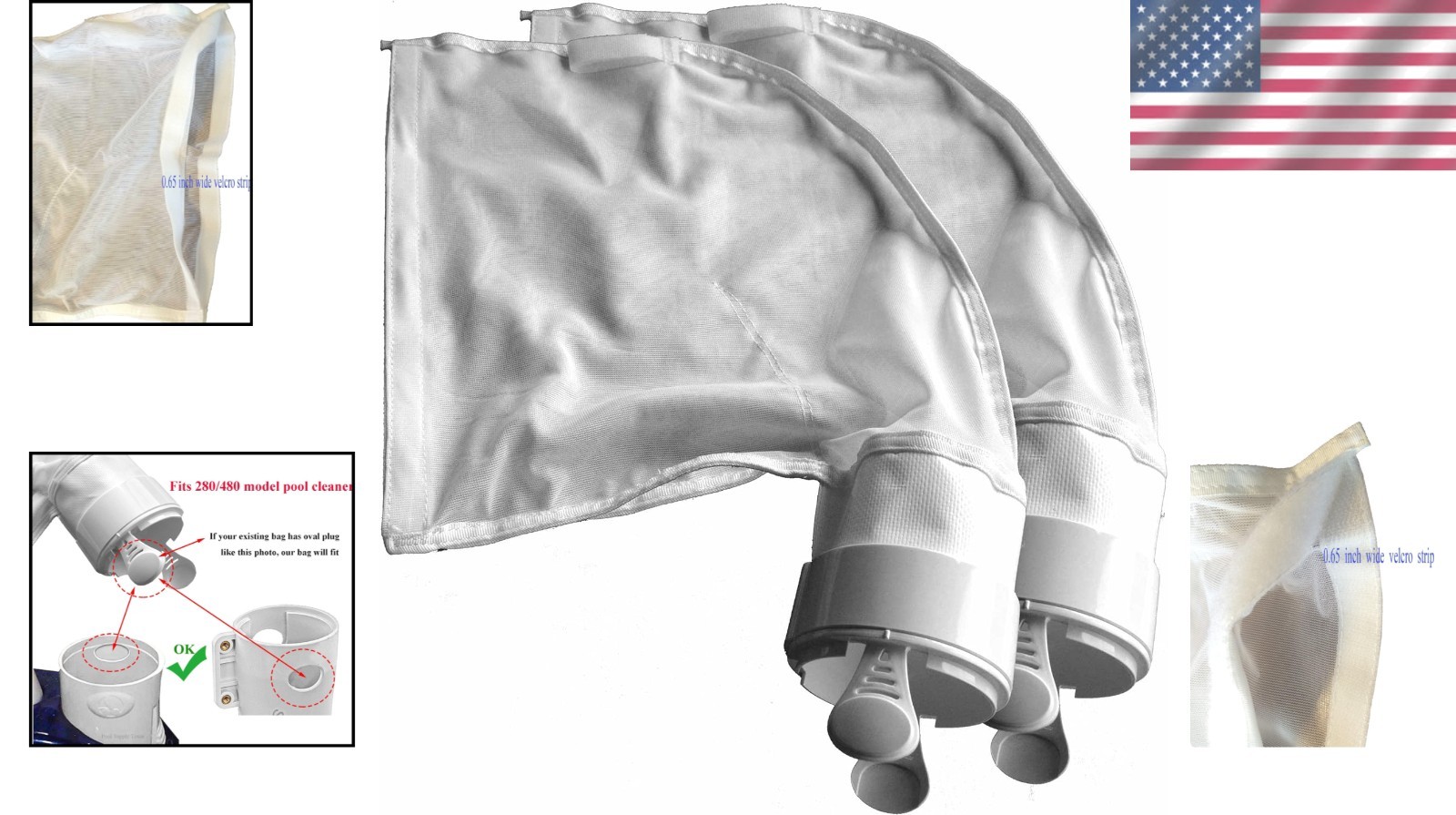 Durable K16 All Purpose Pool Cleaner Bag Replacement for Polaris 280 & 480