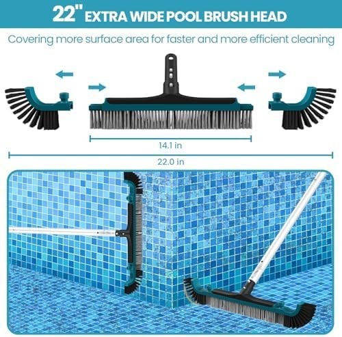 Pool Cleaning Kit 13FT Pole Net Vacuum Head Brush Above Inground Pool Set Deluxe