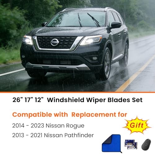 26&Prime; 17&Prime; 12&Prime; Wiper Blades Set for Nissan Pathfinder 2013-2021/ Nissan Rogue