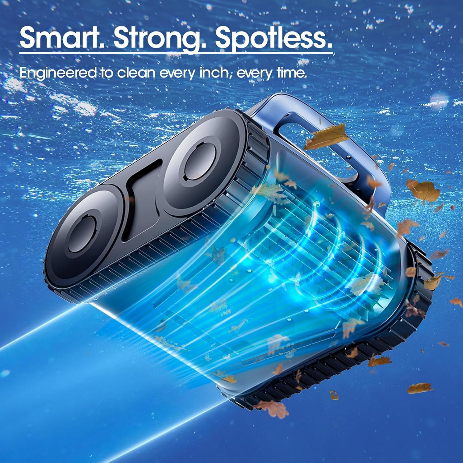 Advanced Cordless Robotic Pool Vacuum with Sonar Navigation & 150-Min Runtime
