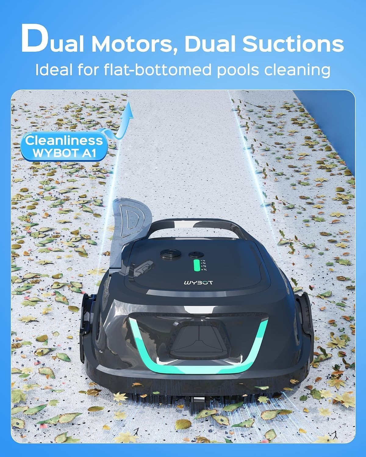 WYBOT A1 Cordless Robotic Pool Cleaner, Automatic Pool Vacuum