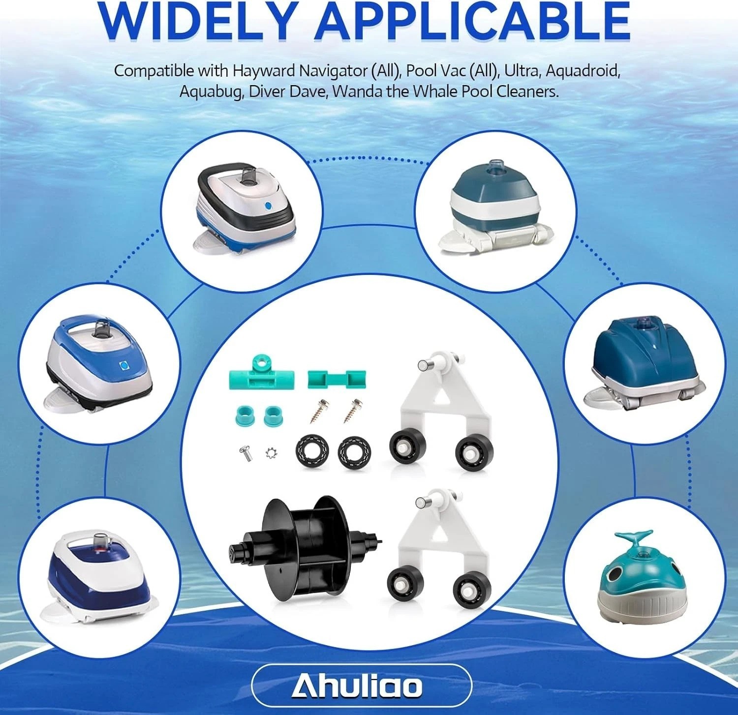 Pool Cleaner Parts Kit for Hayward Pool Vac Navigator Ultra Aquadroid Black