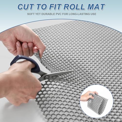 Drainage Mat, 4mm PVC Hexagonal Non-Slip Pool Floor Mat, Anti 3 x 4.9 ft Grey