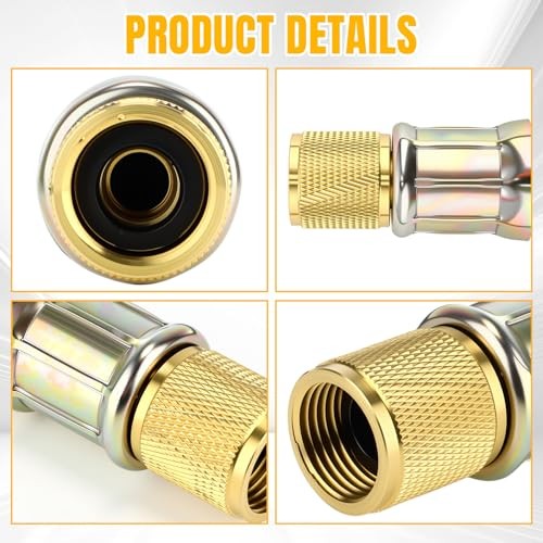 HVAC Refrigerant Charging Vacuum Hose, 6 ft, 800 PSI 1/2&Prime; to 1/2&Prime; Fittings