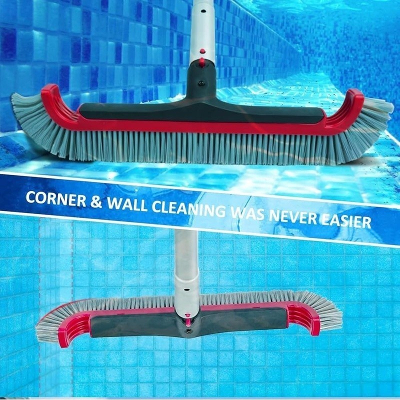 Adjustable Swimming Pool Brush Telescopic Aluminum Pole Effective Cleaning Tool