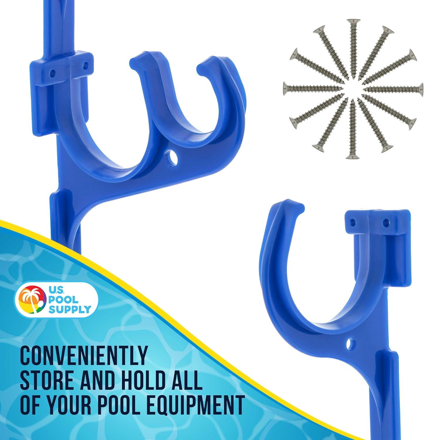 Pool Pole Hanger – 2 Plastic Pool Hooks for Poles – Equipment Fence Hook for …