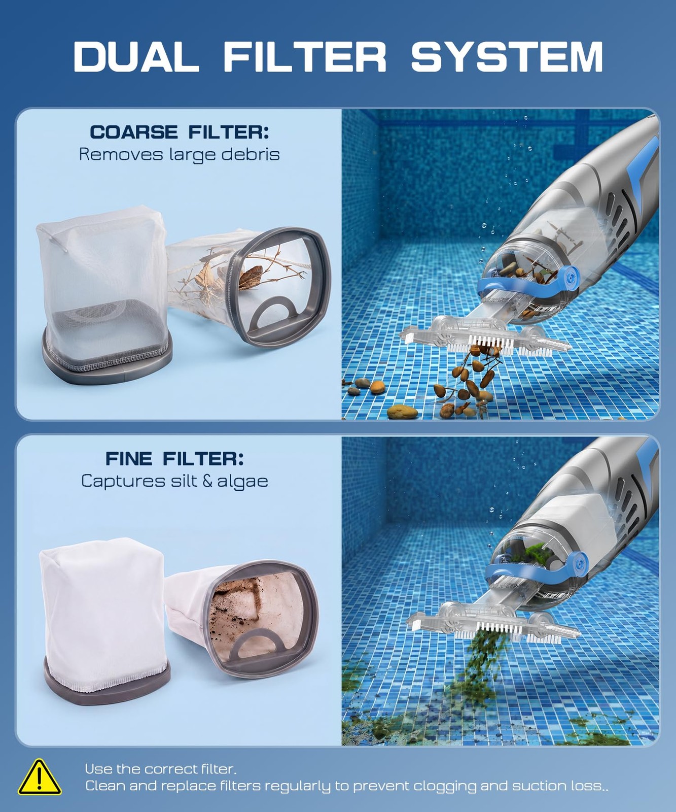 Pool Vacuum for Above Ground Pool & Inground Pools, (2026 Upgraded) 26.5 GPM …