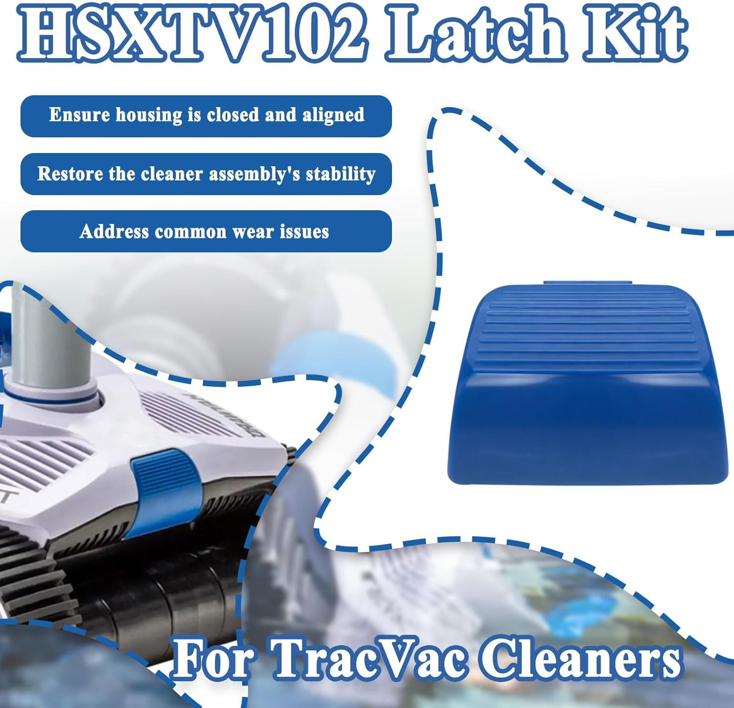 2 Pcs Blue HSXTV102 Latch Kit, Tracvac Cleaner Top Cover Clip | Solid Plastic Bu