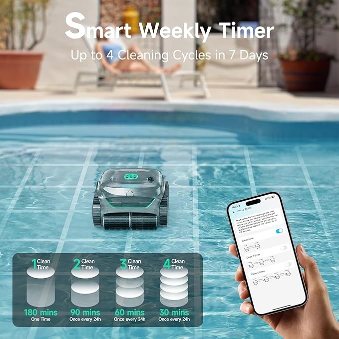 WYBOT C1 Pool Cleaner Wall Climb Cordless Robotic Pool Robot In-Ground Pools APP