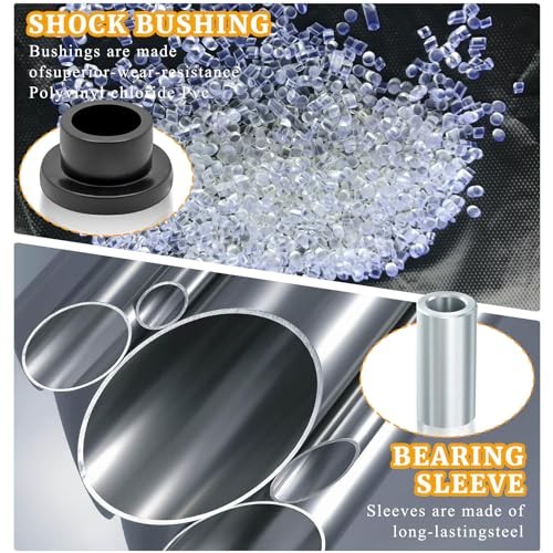 12 Pcs Shock Absorber Bushings Bearings Kit Gasket Front and Rear Sleeve Kit