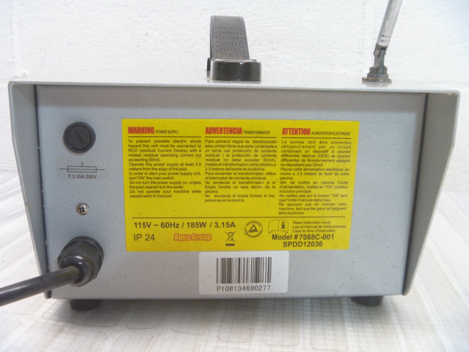 Aquabot 7088C-001 Pool Cleaner Power Supply Turbo FOR PARTS OR REPAIR