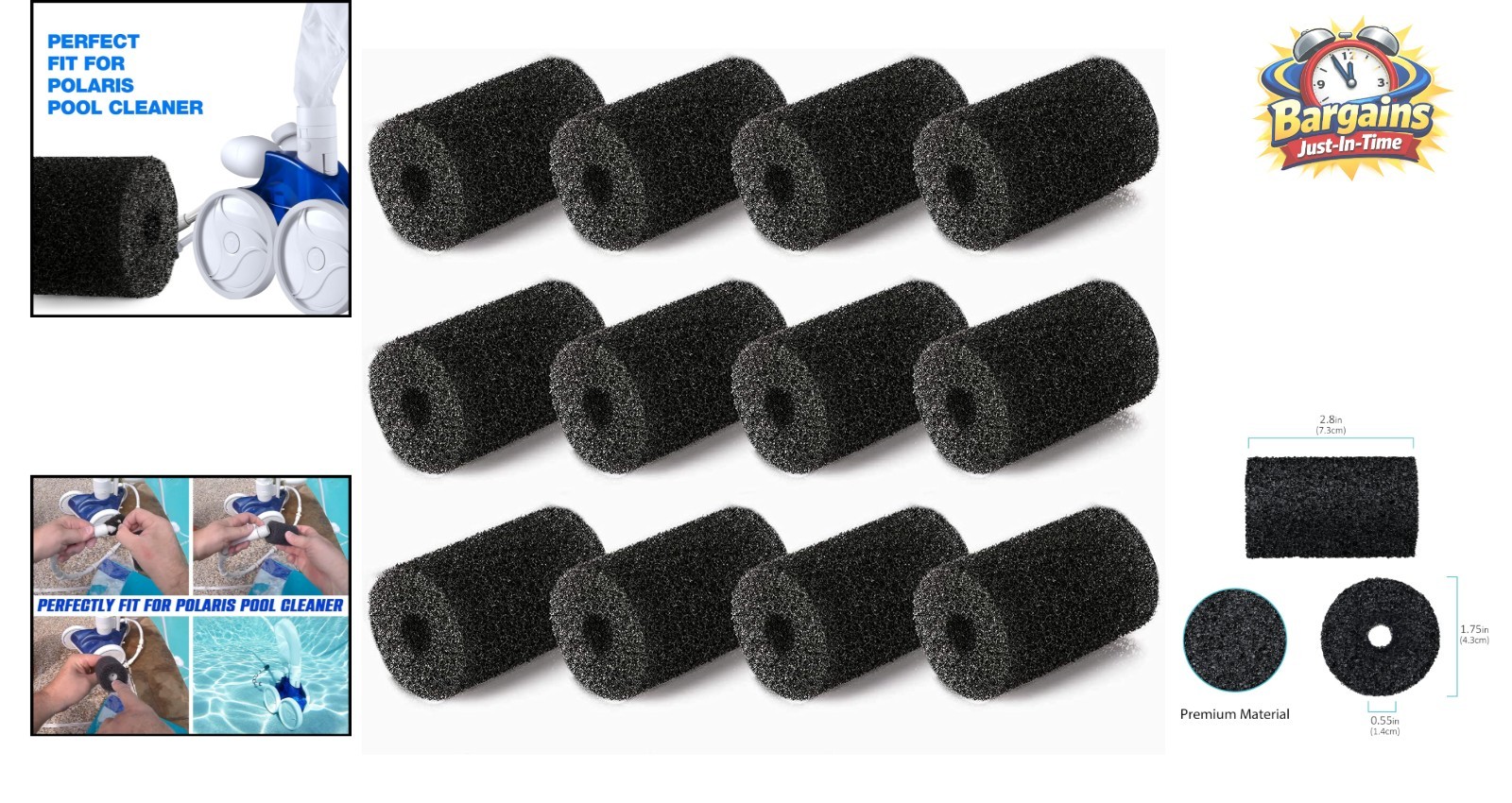12-Pack Sweep Hose Scrubbers for Polaris Pool Cleaners – Fits 180-3900