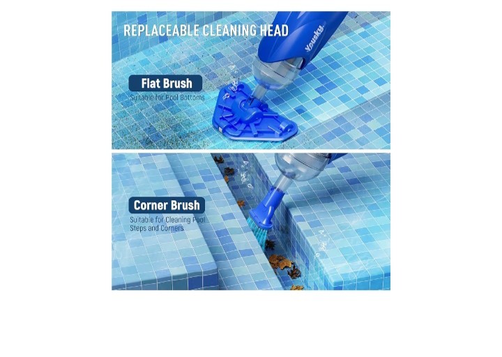 Cordless Pool Vacuum for Above Ground & Inground Pools, 18.5GPM Suction with…