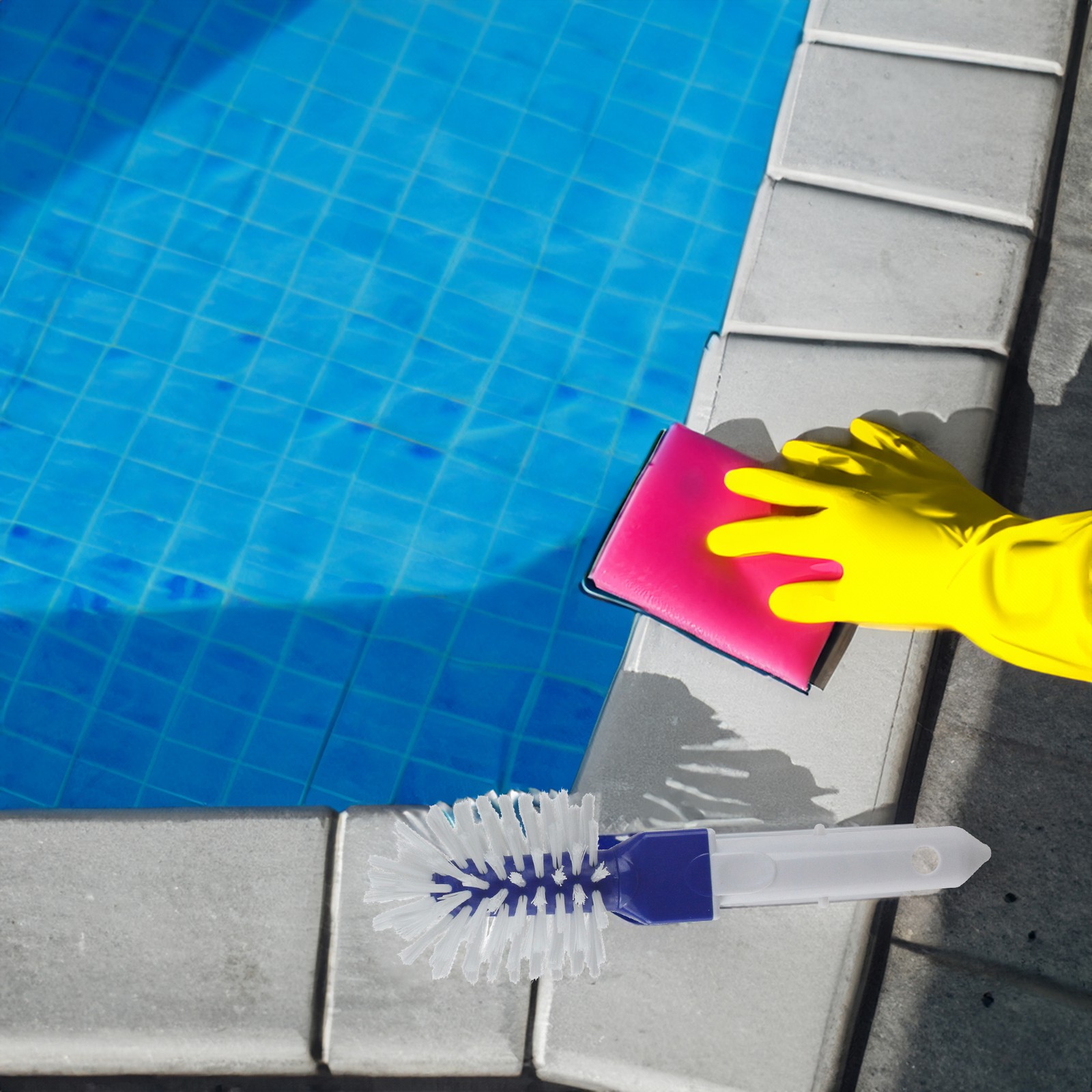 Northlight 11&Prime; Blue and White Swimming Pool and Spa Scrub Brush