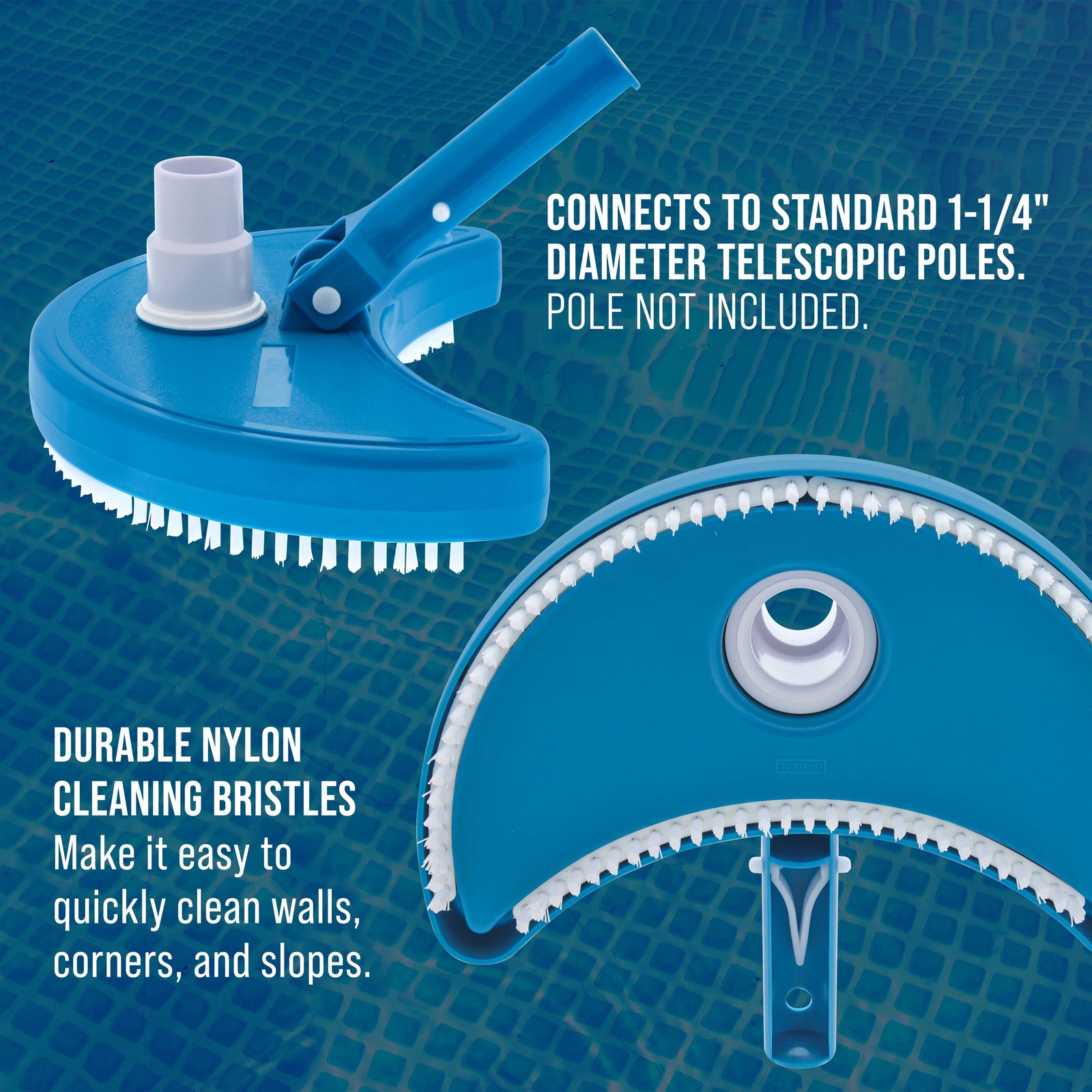 U.S. Pool Supply Weighted Half Moon Pool Vacuum Head, Above Ground Inground Pool